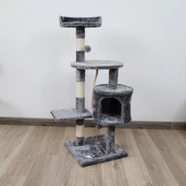 Furtastic 110cm Cat Tree Scratching Post - Silver Grey Image 6