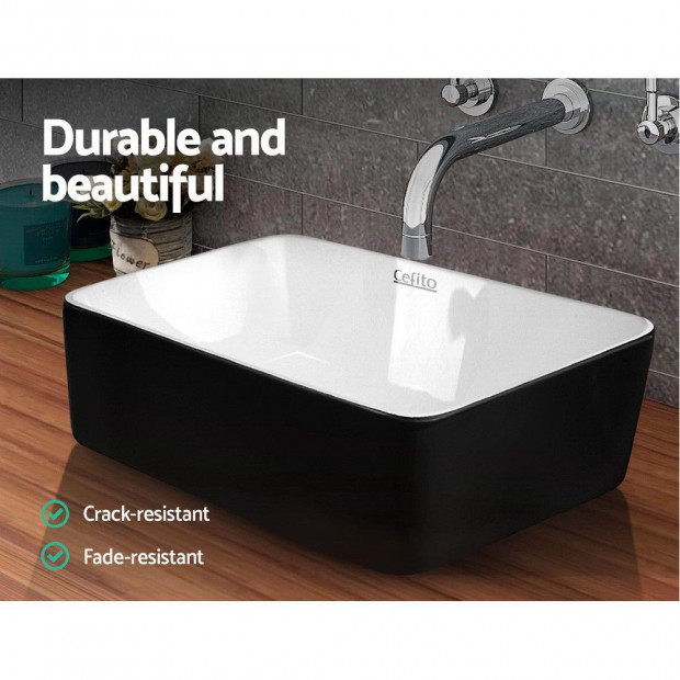 Ceramic Bathroom Basin Sink Vanity Counter Basins Bowl Black White