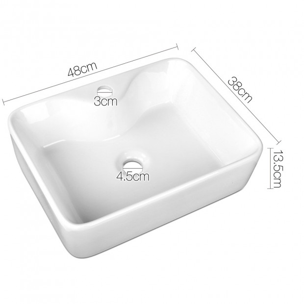 Ceramic Sink Rectangle White 480 x 380 Image 2