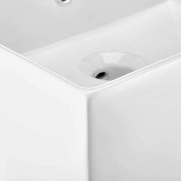 Ceramic Rectangle Sink Bowl White 41.5 x 41.5 x 14.5cm Image 5