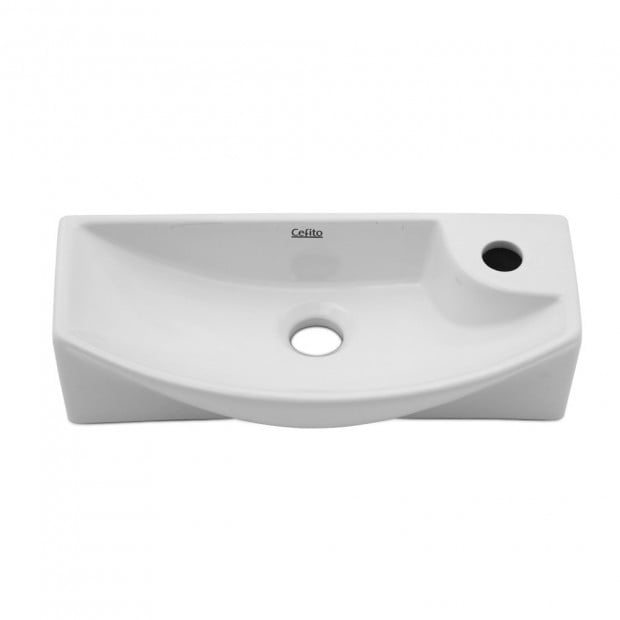 Ceramic Basin Bathroom 45 x 23cm White Image 3