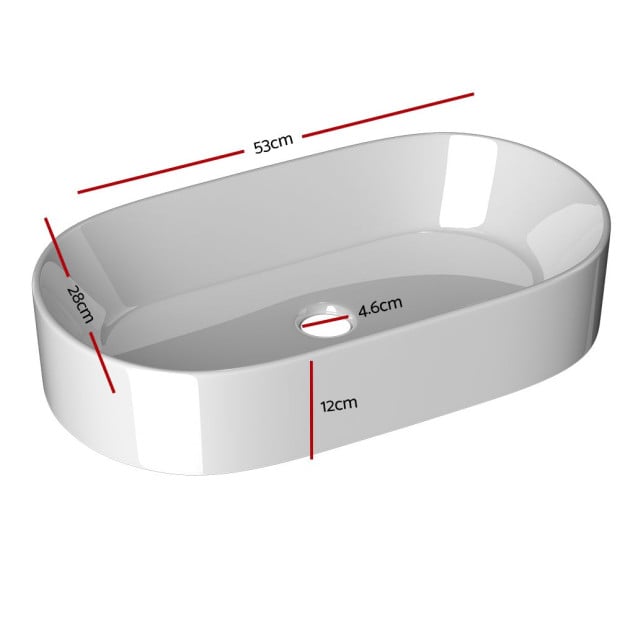 Bathroom Basin Vanity Ceramic Basin Above Counter Hand Wash Long Shape Image 2
