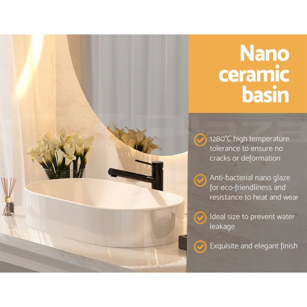 Bathroom Basin Vanity Ceramic Basin Above Counter Hand Wash Long Shape Image 5