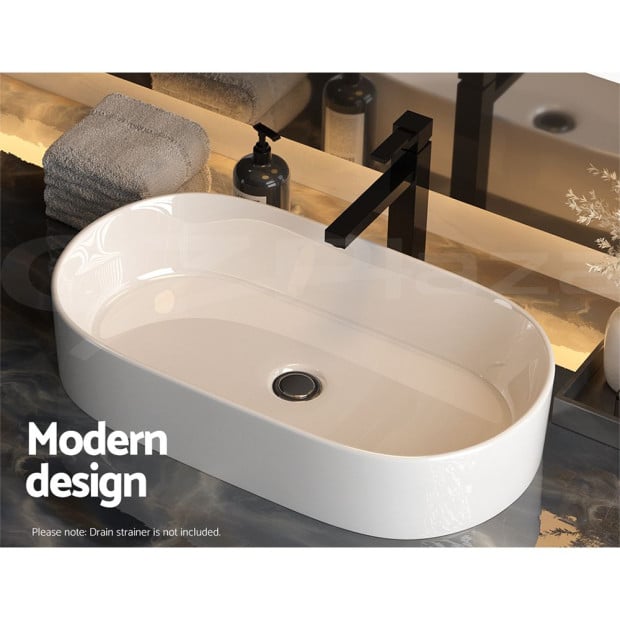 Bathroom Basin Vanity Ceramic Basin Above Counter Hand Wash Long Shape Image 6