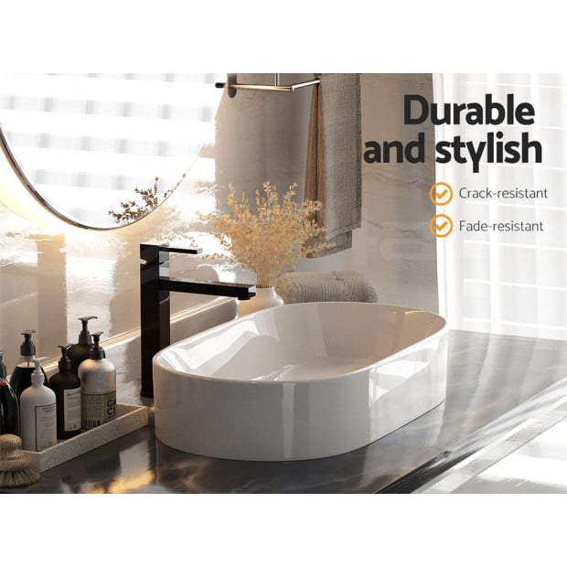 Bathroom Basin Vanity Ceramic Basin Above Counter Hand Wash Long Shape Image 7