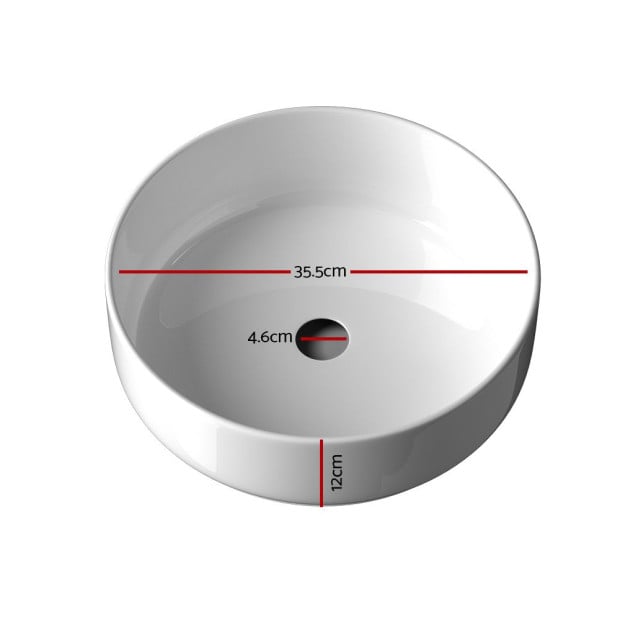 Bathroom Basin Ceramic Vanity Basin Above Counter White Hand Wash Image 2