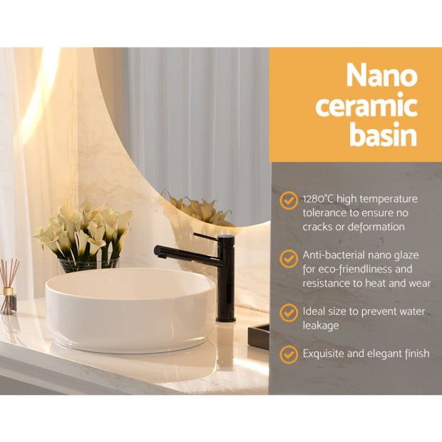 Bathroom Basin Ceramic Vanity Basin Above Counter White Hand Wash Image 4