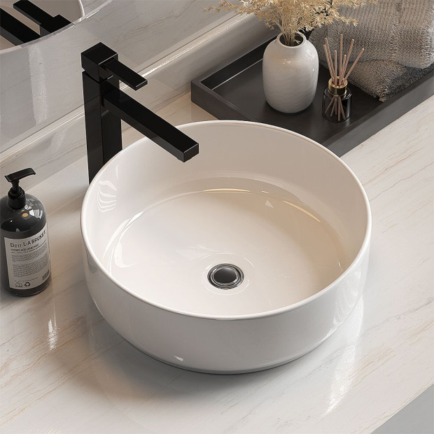 Bathroom Basin Ceramic Vanity Basin Above Counter White Hand Wash Image 7