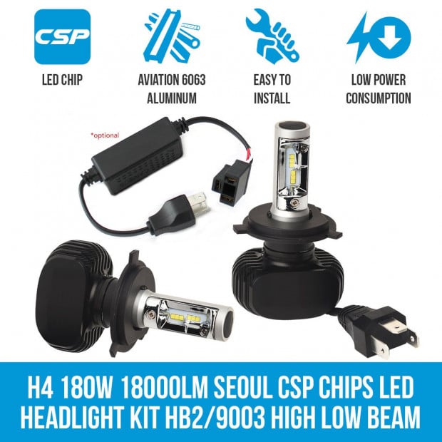 Cosmoblaze H4 180w 18000lm Seoul Csp Chips Led Headlight Kit Elinz