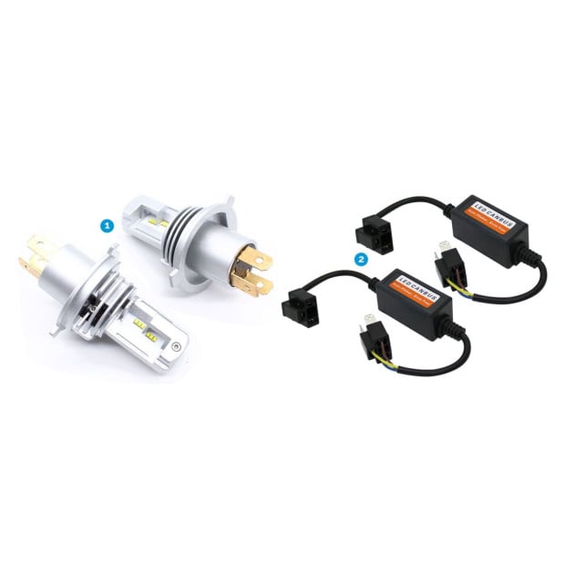 H4 72W Car LED Headlight Kit 8400lm Philips Zes Chip 12V Canbus Image 7