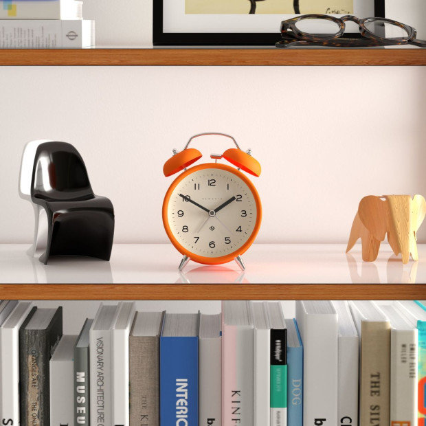 Newgate Charlie Bell Echo Matte Orange Alarm Clock Image 3
