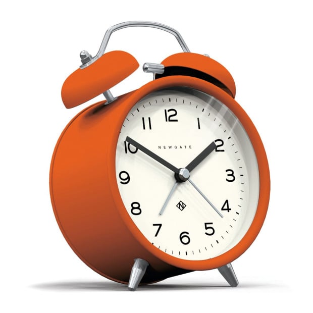 Newgate Charlie Bell Echo Matte Orange Alarm Clock Image 2