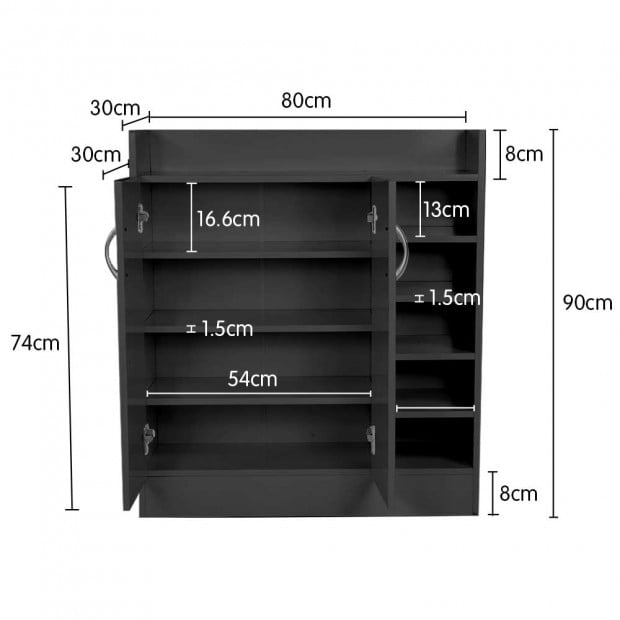 21 Pairs Shoe Cabinet Rack Storage Organiser - 80 x 30 x 90cm Image 5