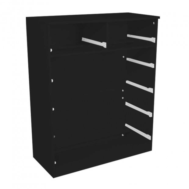 Tallboy Dresser 6 Chest of Drawers Cabinet 85 x 39.5 x 105 - Black Image 3