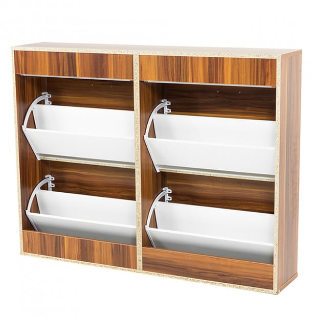 Shoe Cabinet Organizer Storage Rack 1200 x 240 x 920 - Brown Image 2