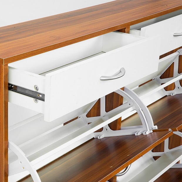 Shoe Cabinet Organizer Storage Rack 1200 x 240 x 920 - Brown Image 4