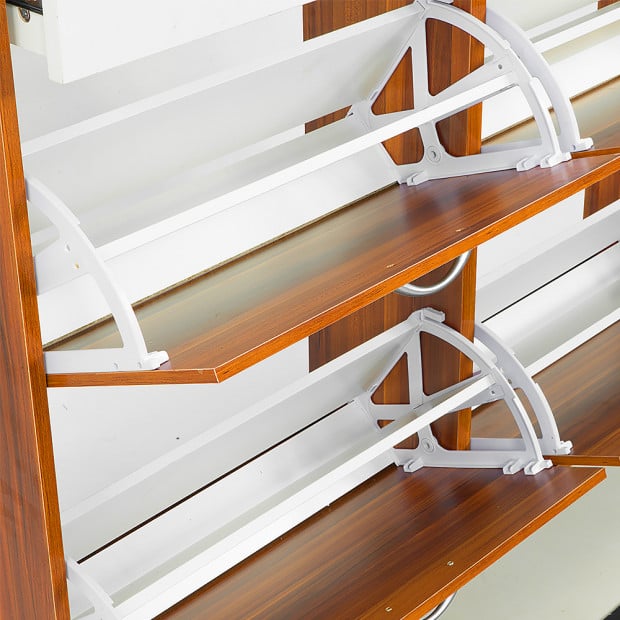 Shoe Cabinet Organizer Storage Rack 1200 x 240 x 920 - Brown Image 3