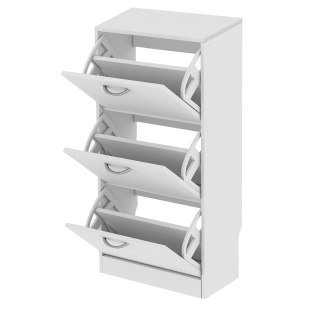 Sarantino Mavis Shoe Cabinet in White Image 10