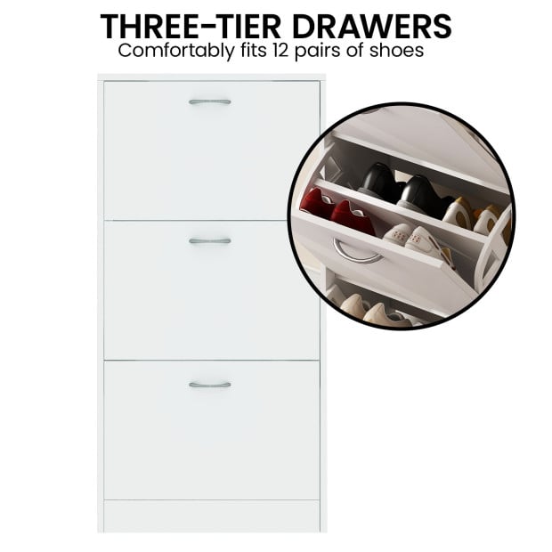Sarantino Mavis Shoe Cabinet in White Image 11