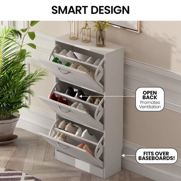 Sarantino Mavis Shoe Cabinet in White Image 9