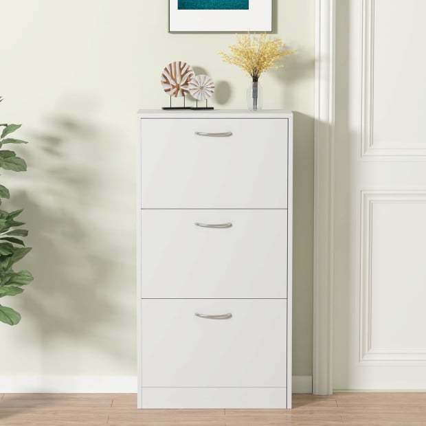 Sarantino Mavis Shoe Cabinet in White Image 13