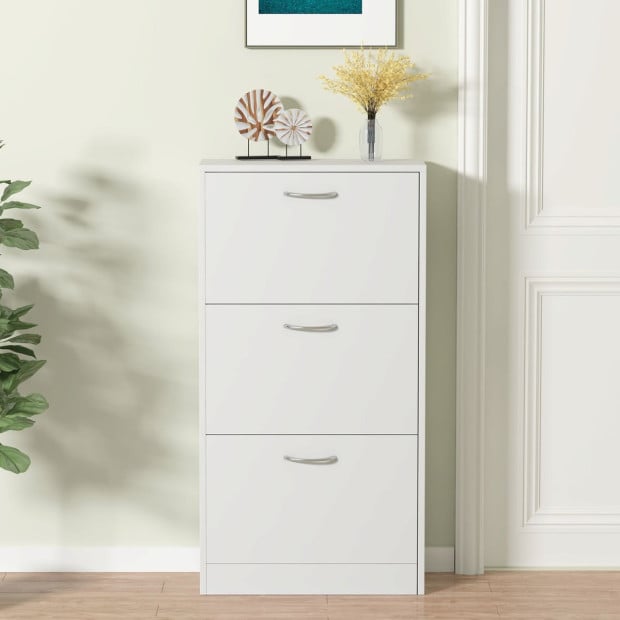 Sarantino Mavis Shoe Cabinet in White Image 14