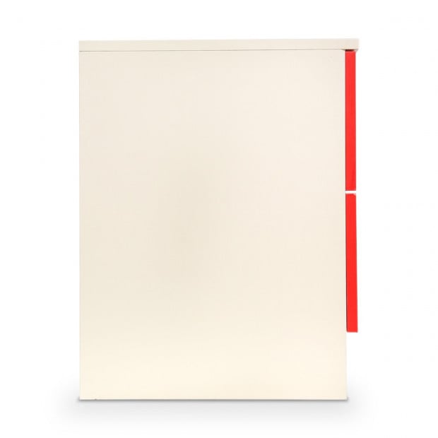 Sarantino Bedside Table with Drawers Cabinet Storage 51x40cm White Red Image 3