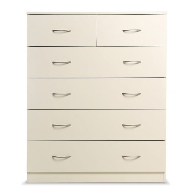 Sarantino Tallboy Dresser 6 Chest of Drawers Storage Cabinet 85x39.5x105cm Image 2