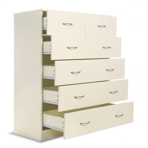 Sarantino Tallboy Dresser 6 Chest of Drawers Storage Cabinet 85x39.5x105cm Image 3