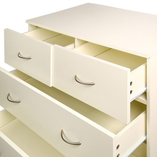 Sarantino Tallboy Dresser 6 Chest Of Drawers Cabinet 85 x 39.5 x 105cm in White Image 8