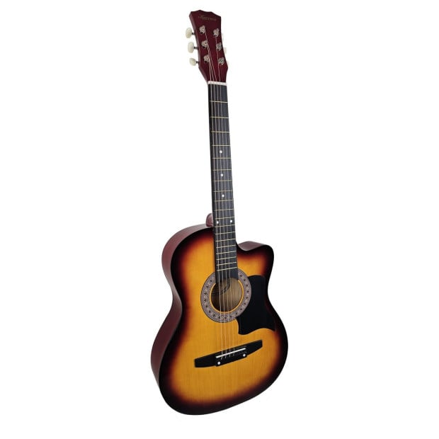 Karrera 38in Cutaway Acoustic Guitar with Guitar Bag - Sun Burst Image 2