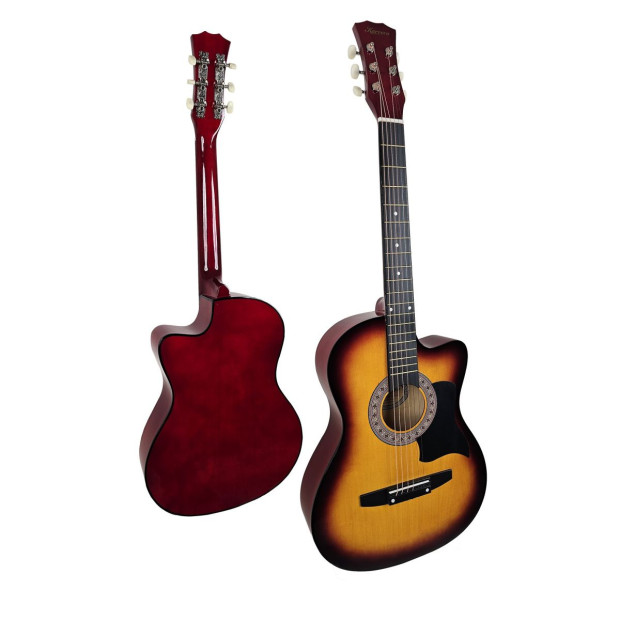 Karrera 38in Cutaway Acoustic Guitar with Guitar Bag - Sun Burst Image 5