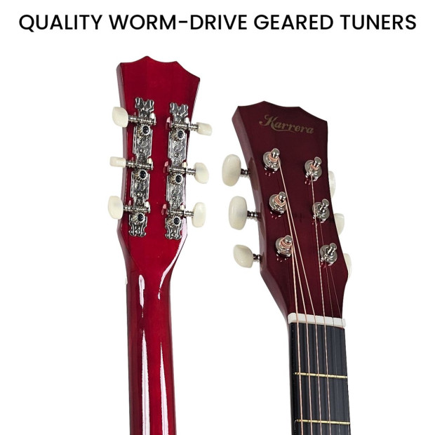 Karrera 38in Cutaway Acoustic Guitar with Guitar Bag - Sun Burst Image 8