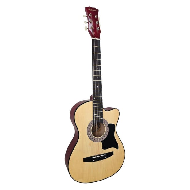 Karrera 38in Cutaway Acoustic Guitar with Carry Bag - Natural Image 2