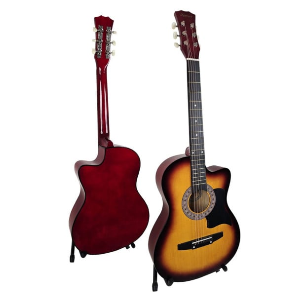 Karrera 38in Pro Cutaway Acoustic Guitar with Bag Strings - Sun Burst Image 3