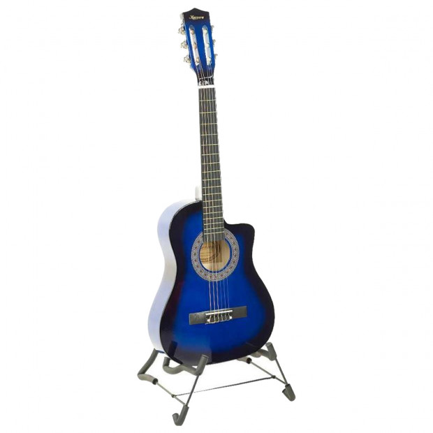 Karrera 38in Pro Cutaway Acoustic Guitar with Bag Strings Blue Burst