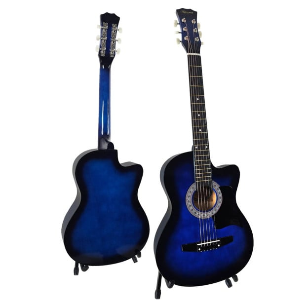 Karrera 38in Pro Cutaway Acoustic Guitar with Bag Strings - Blue Burst Image 4