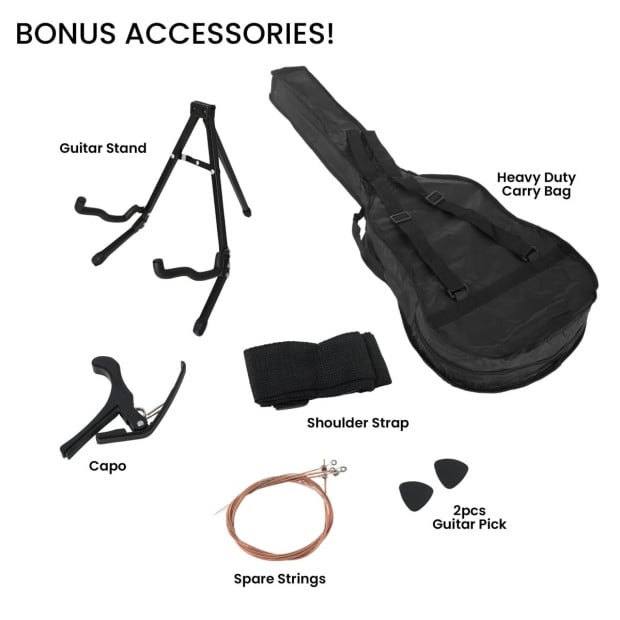 Karrera 38in Pro Cutaway Acoustic Guitar with Bag Strings - Blue Burst Image 6