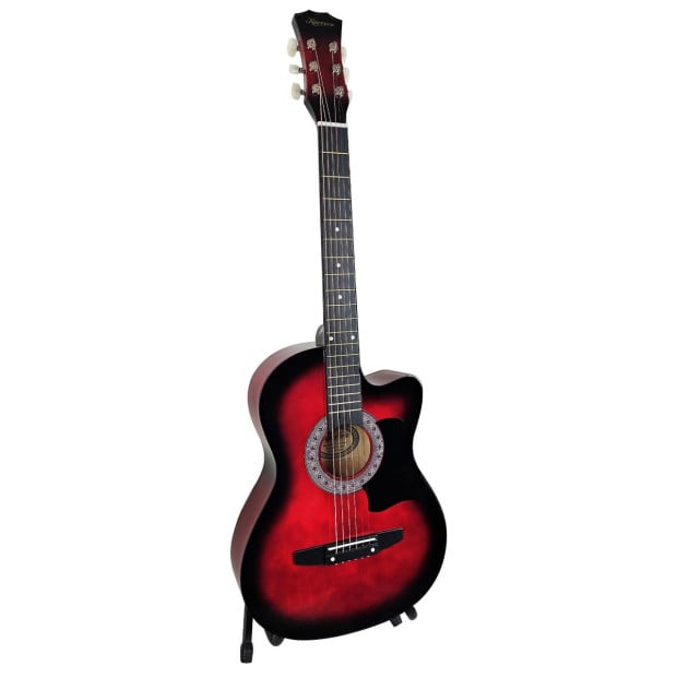 Karrera 38in Pro Cutaway Acoustic Guitar with guitar bag - Red Burst Image 2