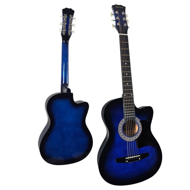 Karrera 38in Cutaway Acoustic Guitar with Carry Bag - Blue Burst Image 5