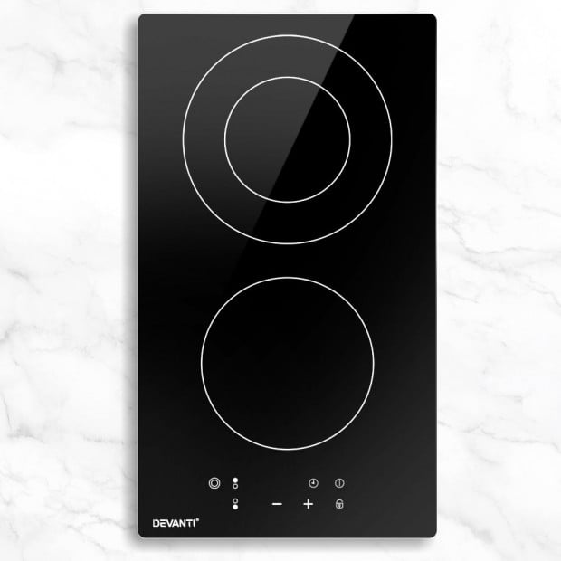 Electric Ceramic Cooktop 30cm Kitchen Cooker Top Touch Control 3-Zones Image 7