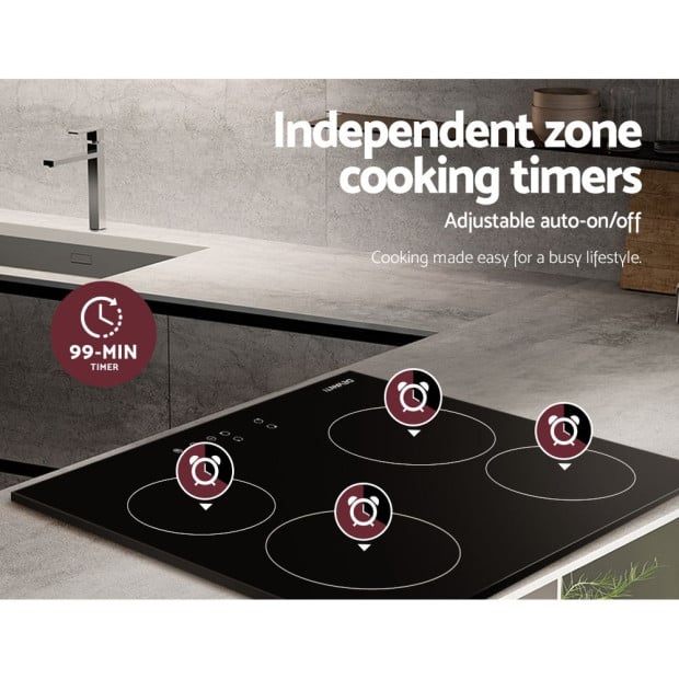 Ceramic Cooktop 60cm Electric Cooker 4 Burner Stove Hob Touch Control Image 7
