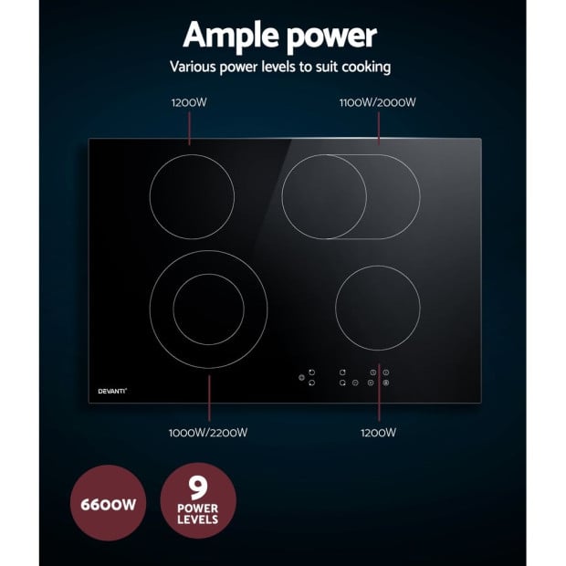 Ceramic Cooktop 77cm Electric Cooker 4 6 Burner Stove Touch Control Image 5