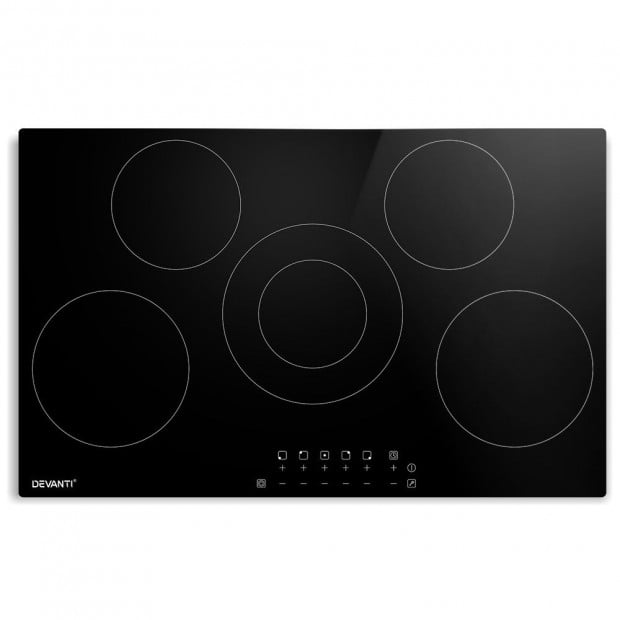 90cm Ceramic Cooktop Electric Cook Top 5 Burner Stove Touch Control
