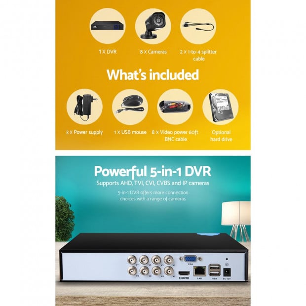 UL-tech CCTV Camera Home Security System 8CH DVR 1080P Image 4