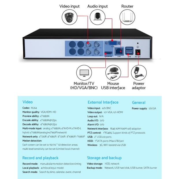 Ul-tech Cctv Security Camera 4ch Dvr 1080p 5in1 Recorder Video 4tb Image 6