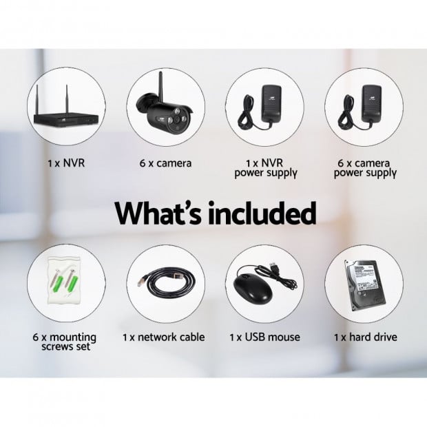 6pk UL-tech CCTV Wireless Security Camera System 8CH WIFI Image 4