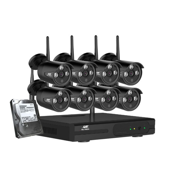 Ul-tech Wireless Cctv Home Security Camera System Wifi 8ch 3mp Nvr 4tb