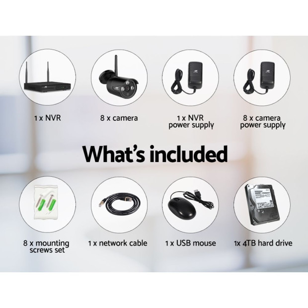 Ul-tech Wireless Cctv Home Security Camera System Wifi 8ch 3mp Nvr 4tb Image 6