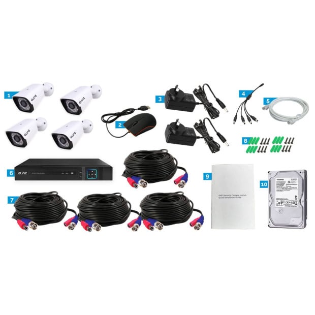 4CH DVR AHD 1080P HD CCTV 4x Outdoor Bullet Security Camera 2TB HDD Image 7